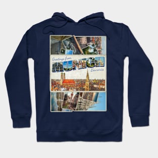 Greetings from Munich in Bavaria Vintage style retro souvenir Hoodie